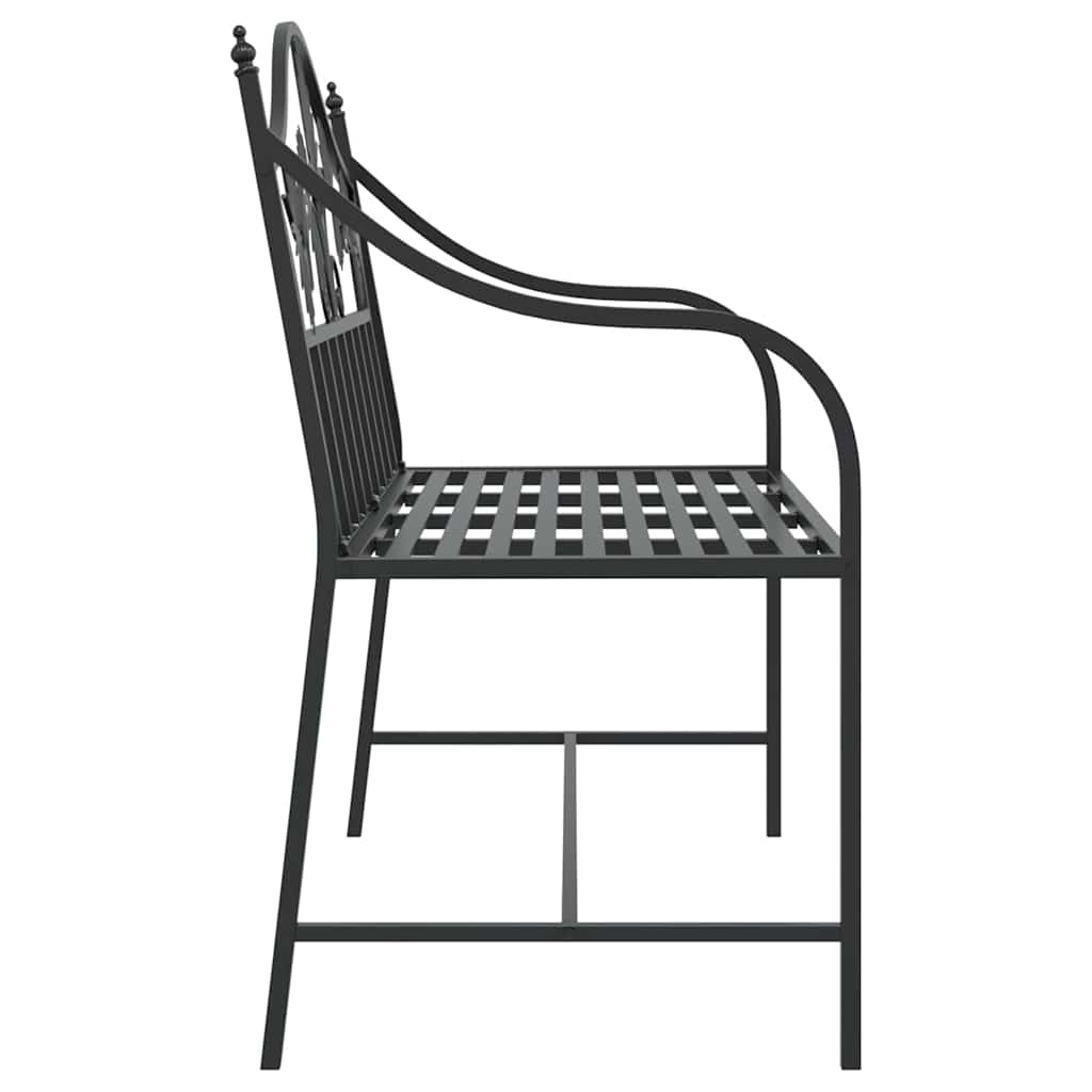 Garden Bench Black 104 x 54 x 93cm Steel